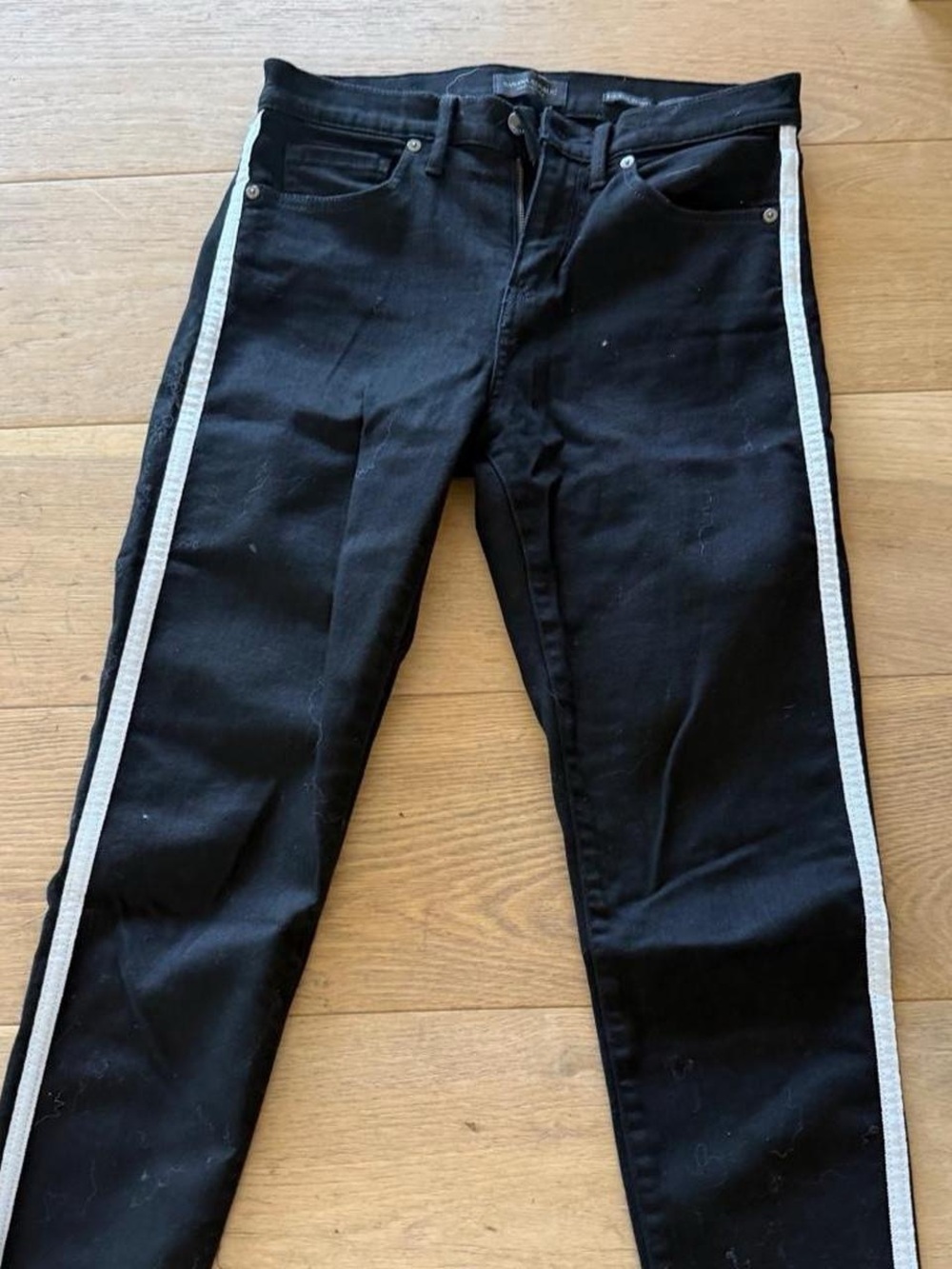Banana Republic Black Denim Side Stripe Jeans